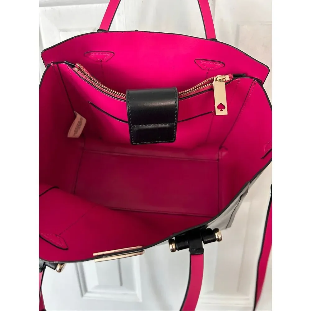 Kate Spade Black and Pink Tote with gold  Hardware mini small one